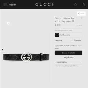 Guccissima belt w/ Square G
